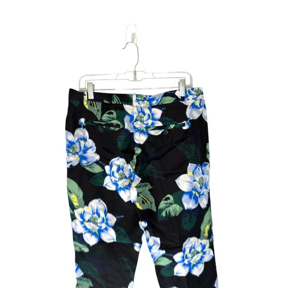 Banana Republic Blue Floral Print Office Work Career Avery Trouser Pants Size 6 - Picture 7 of 12